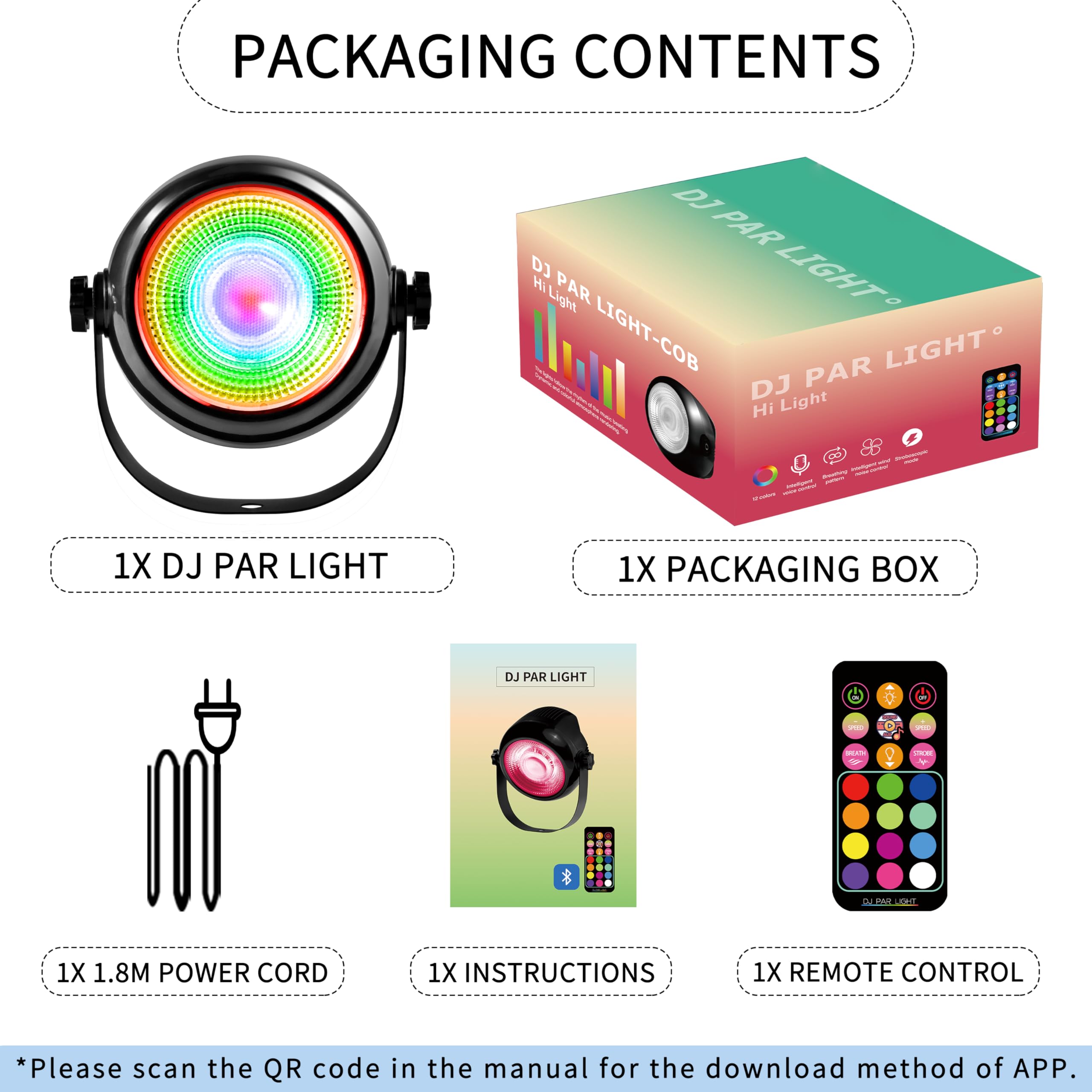 Luz de ambiente DJ PAR Light, luz de baile súper brillante - Imagen 9