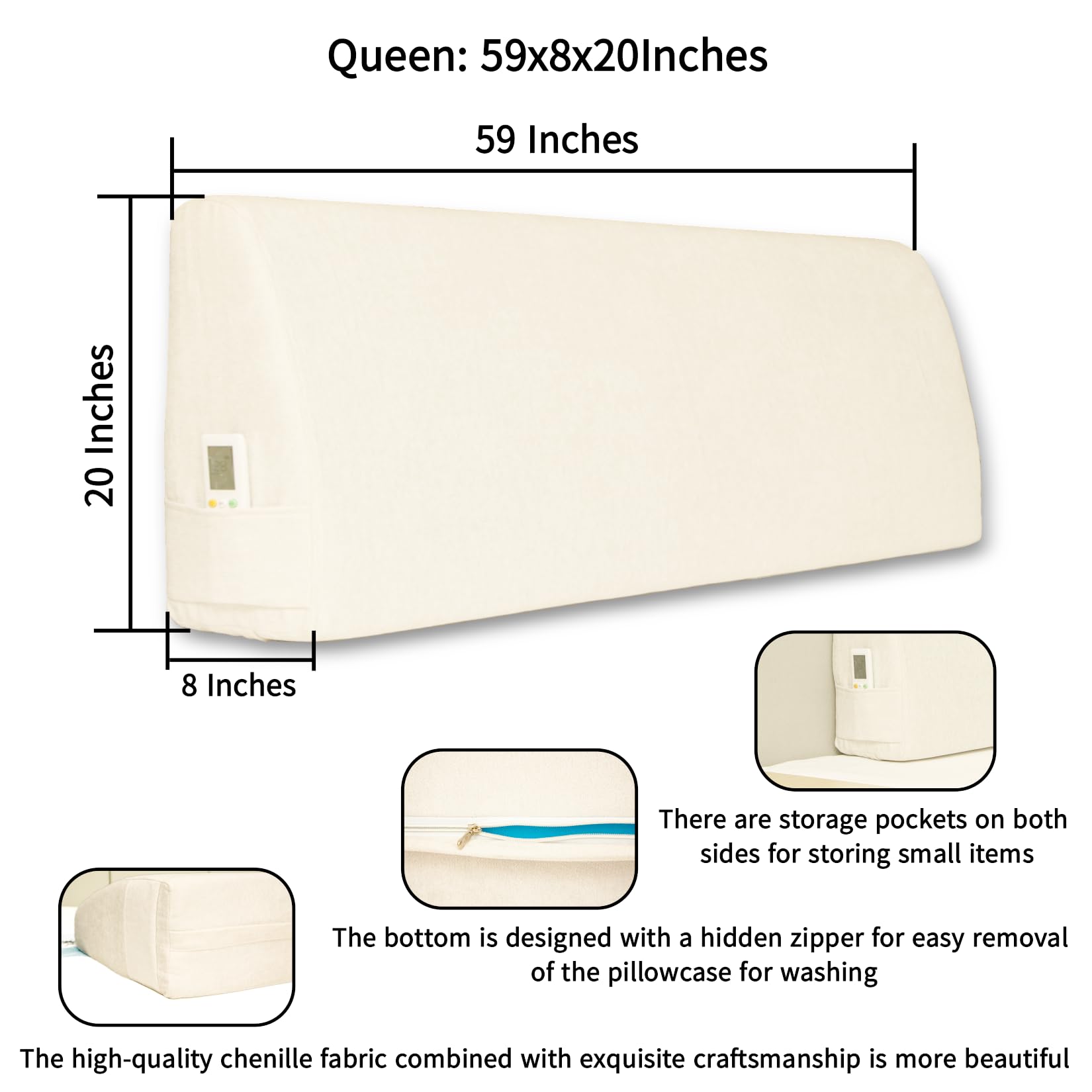 Cojín de Cabecera MOSTUZ para Cama Almohada de Lectura de - Imagen 4