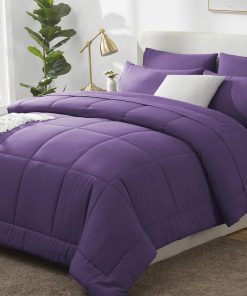 Juego de Edredón Morado CozyLux Full 7 Piezas Juego de