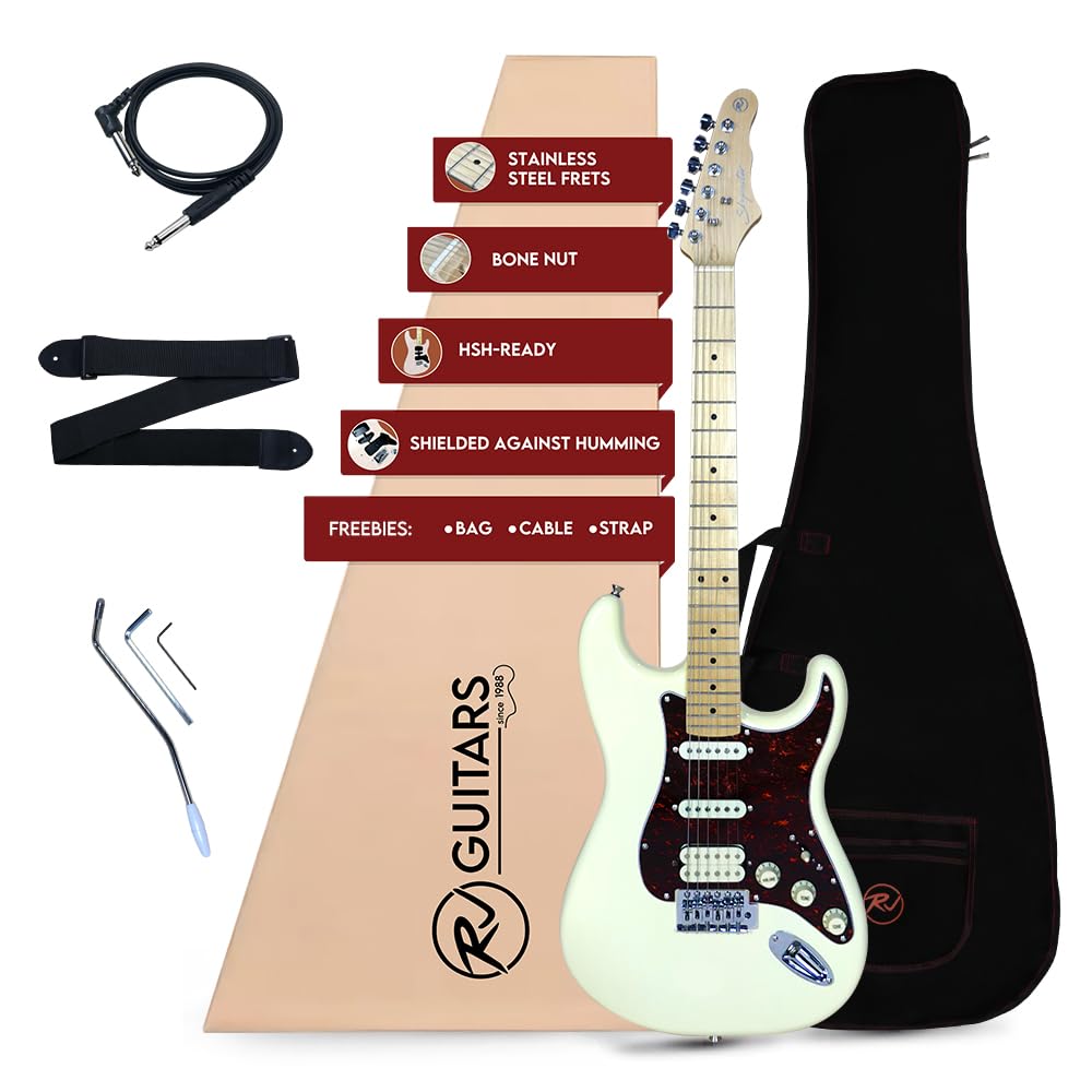 Guitarra Eléctrica RJ Guitars Basic -Blanco Olímpico-HSS
