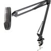 Soporte de micrófono de brazo telescópico ajustable de 38"