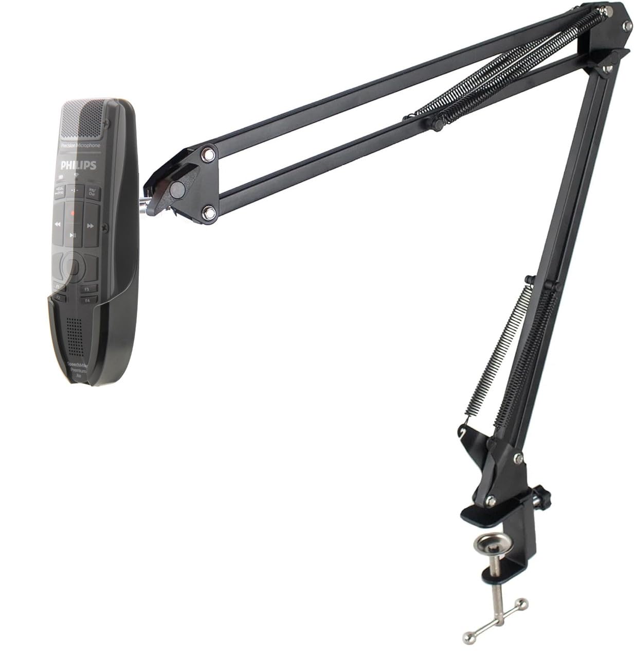 Soporte de micrófono de brazo telescópico ajustable de 38"