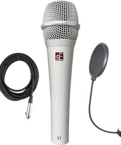 Micrófono vocal de mano dinámico Supercardioide blanco