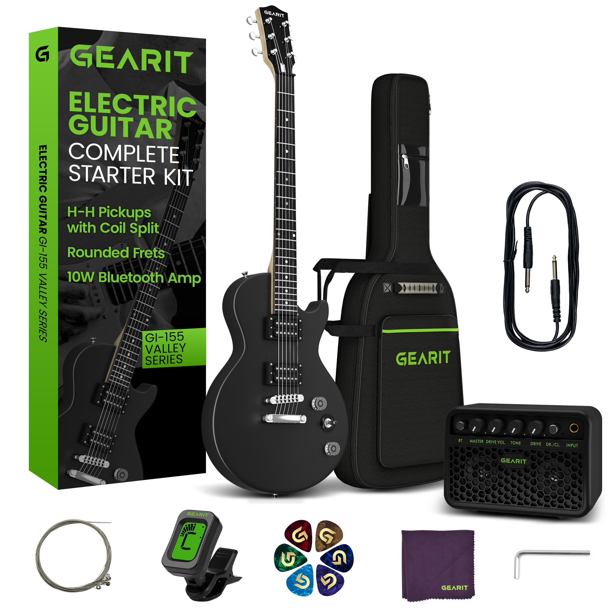 Set de Guitarra Eléctrica GEARit GI-155 Valley -Negro