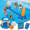 Juego de Voleibol de Piscina y Canasta de Baloncesto
