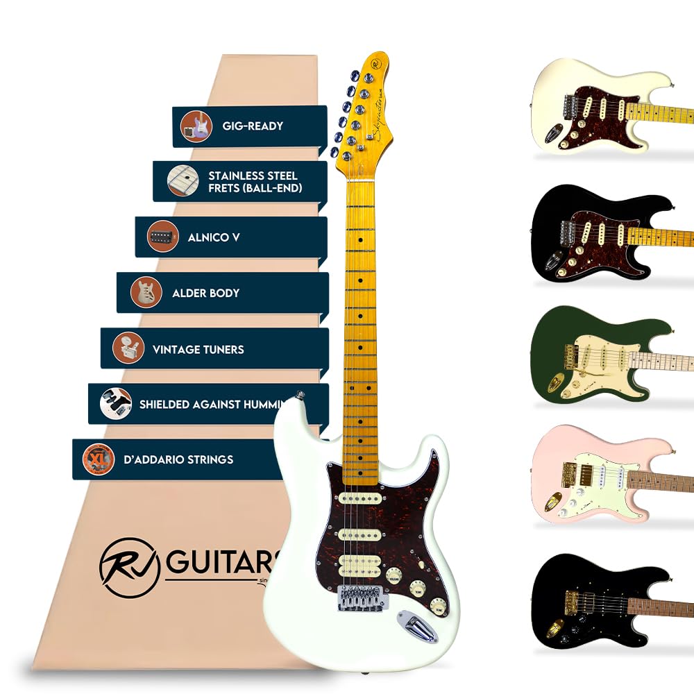 Guitarra Eléctrica RJ Guitars Gigline -Blanco Olímpico HSS
