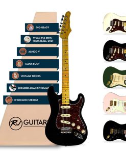 Guitarra Eléctrica RJ Guitars Gigline -Negro con Golpeador d