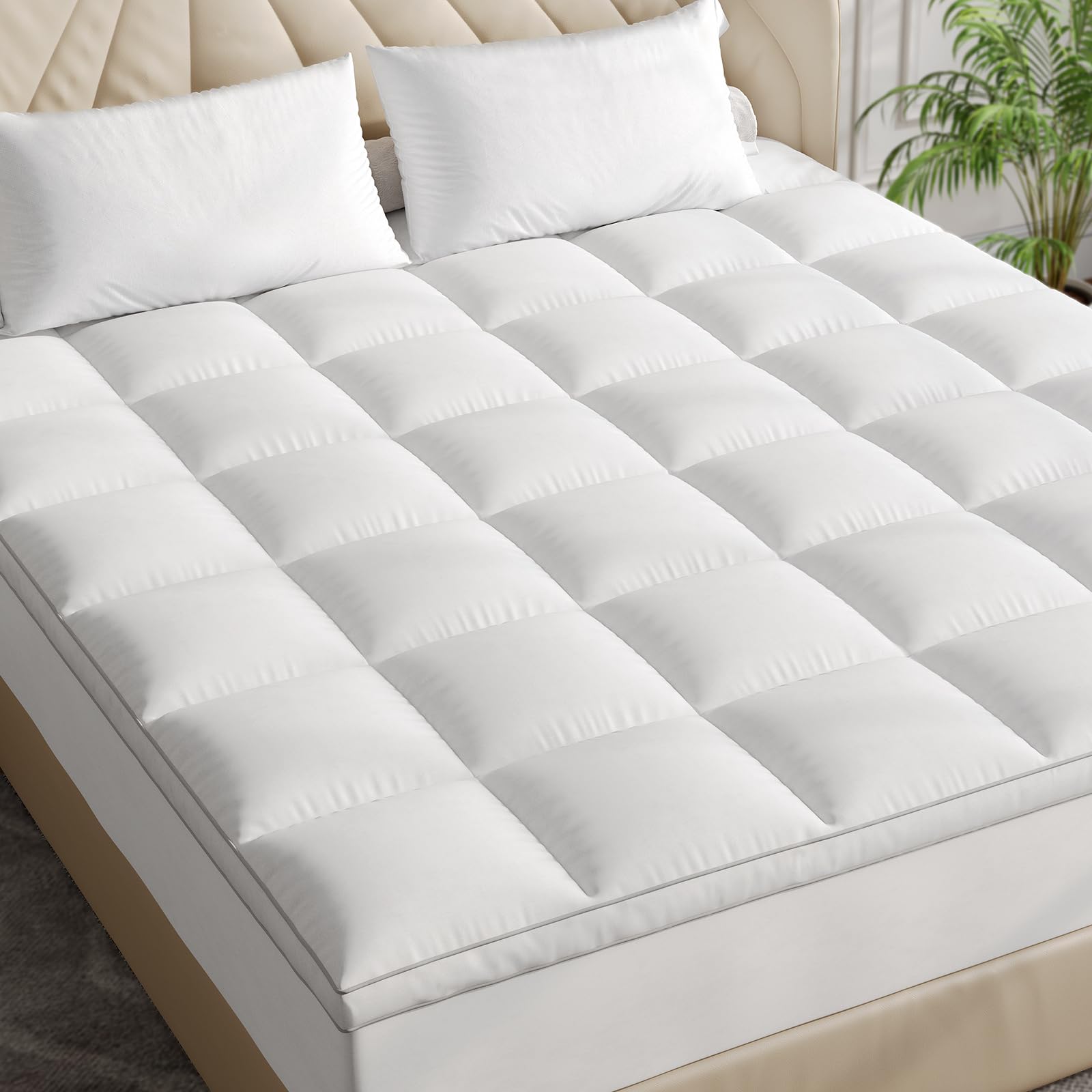 ONBRILL Colchón Topper, Protector de Colchón Suave,