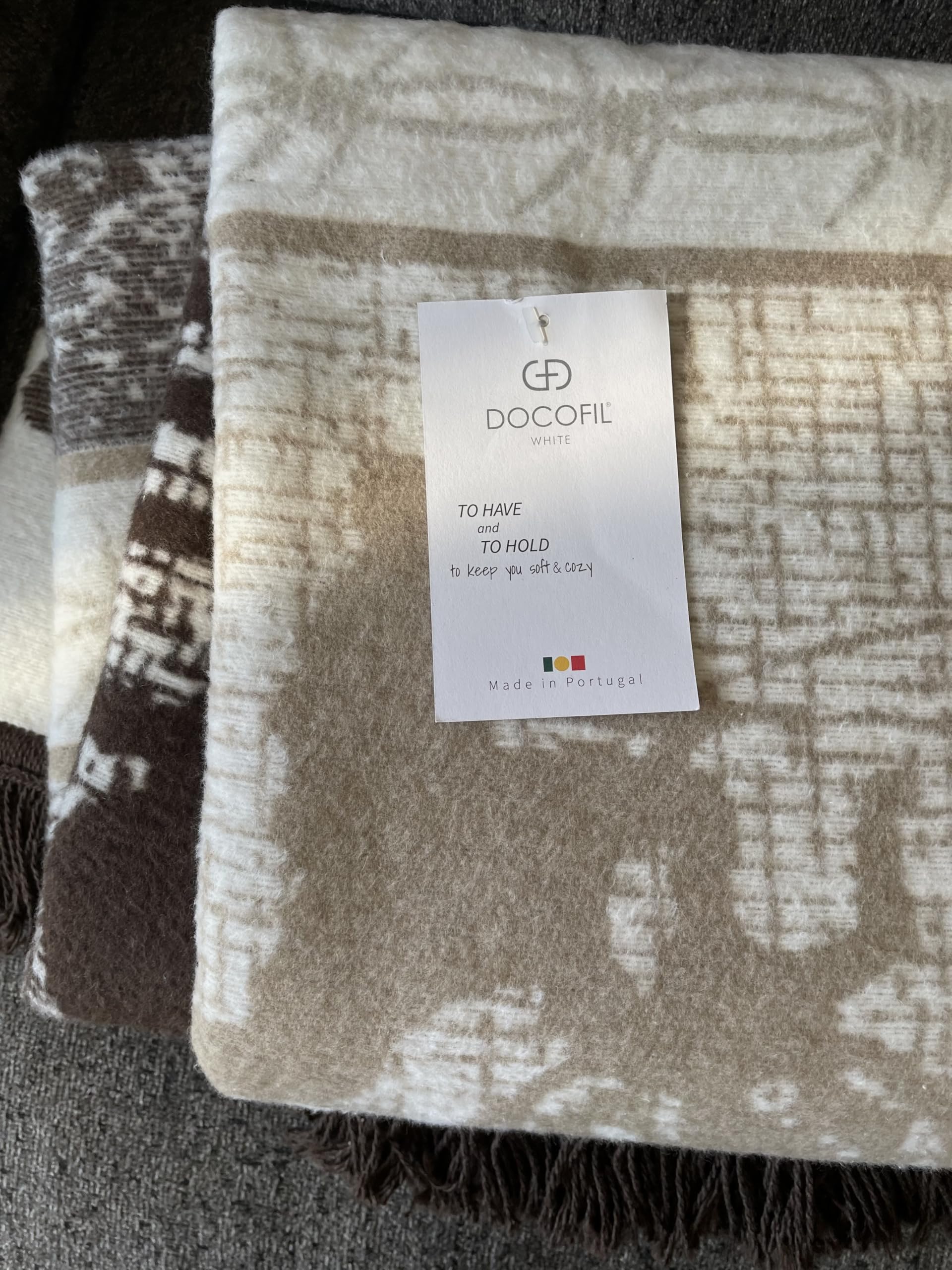 Manta Decorativa Roca Home Made in Portugal a Cuadros y - Imagen 4