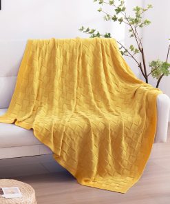 Manta de algodón 100% puro tejer mantas a cuadros en 3D