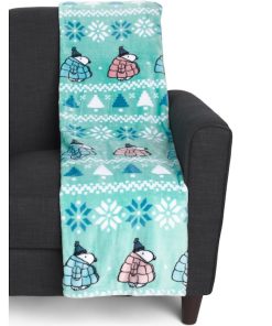 Manta de Navidad Peanuts Gang (Azul Teal - Abrigos de