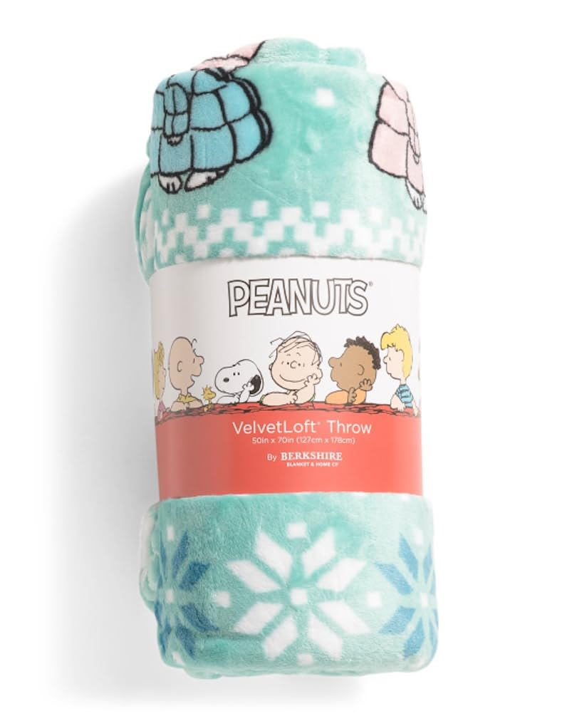 Manta de Navidad Peanuts Gang (Azul Teal - Abrigos de - Imagen 4