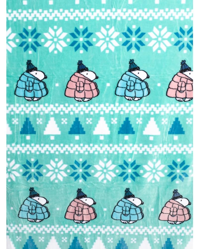 Manta de Navidad Peanuts Gang (Azul Teal - Abrigos de - Imagen 3