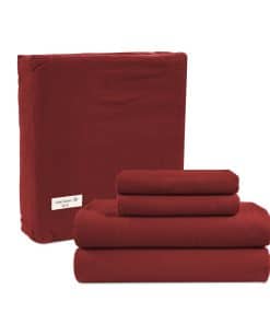 Juego de sábanas de franela de algodón Lane -Rojo óxido