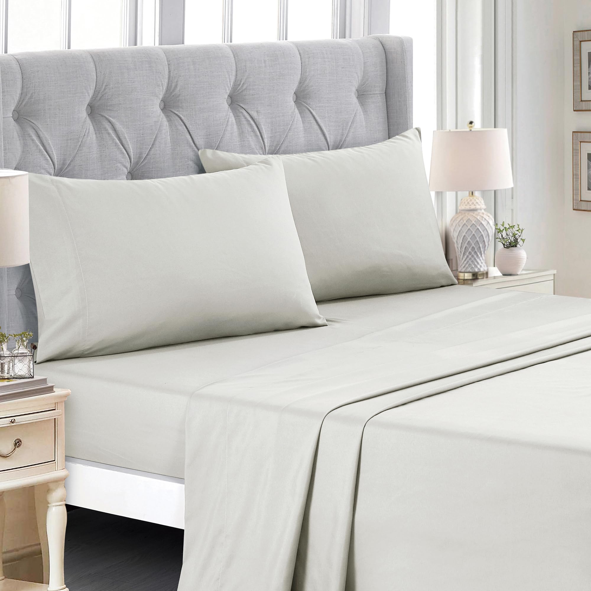 Juego de cama ESca Ontina Floral Gris y Púrpura de 9 piezas - Imagen 3