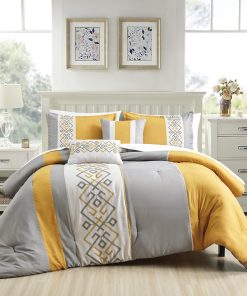 Juego de Cama ESca Bed-in-a-Bag de 9 Piezas en Amarillo &