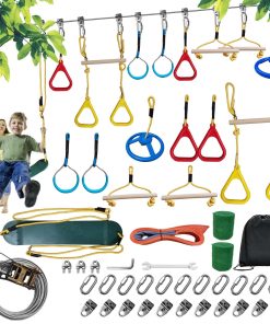 WISUAEST Pista de Obstáculos Ninja Warrior 50FT para Niños