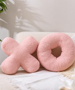 Almohada de Peluche FairDeco XO, Almohadas de Tiro Rosadas