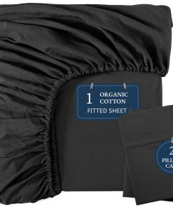 Juego de sábana ajustable LANE LINEN -Negro