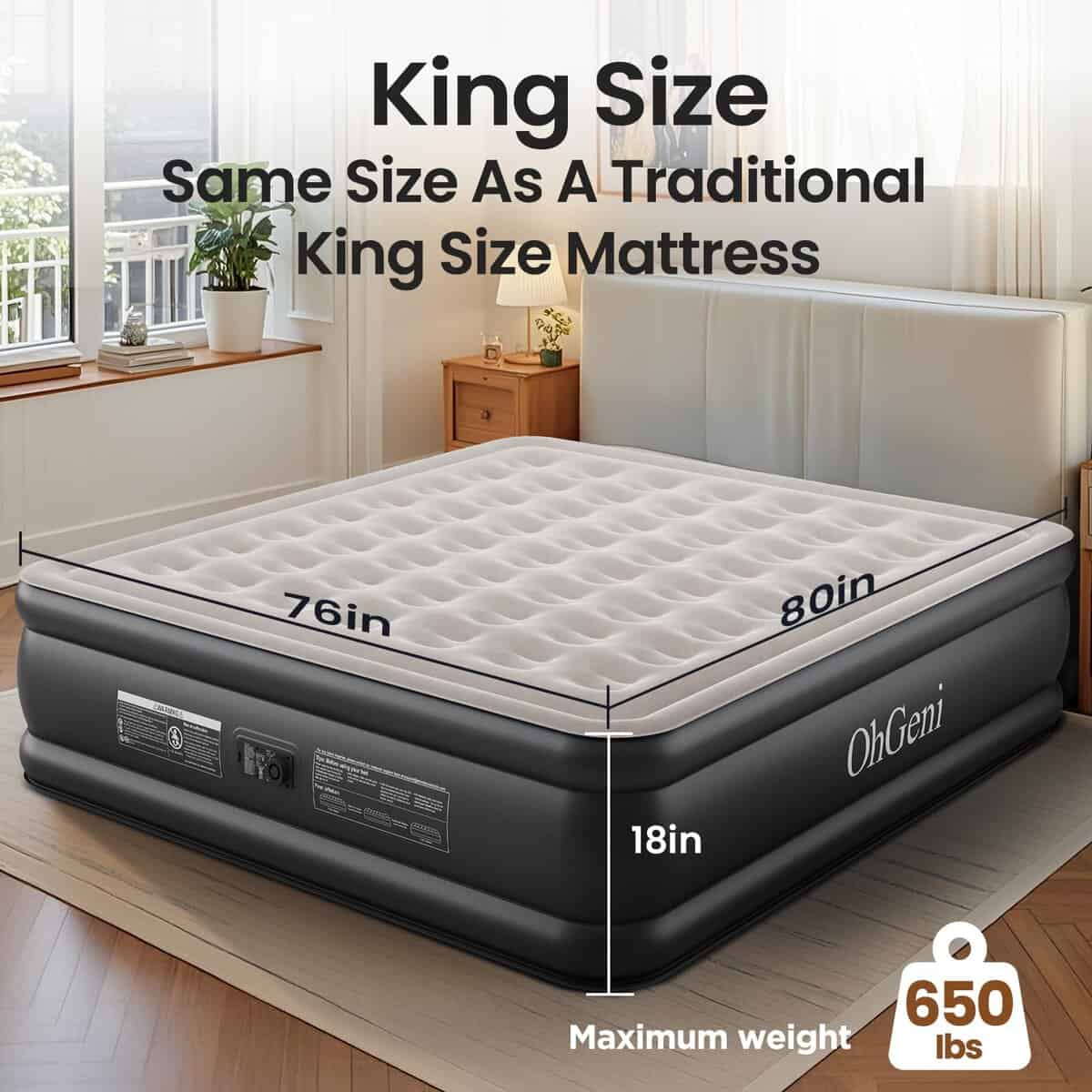 Colchón Inflable OhGeni con Bomba Incorporada, Colchón para - Imagen 6