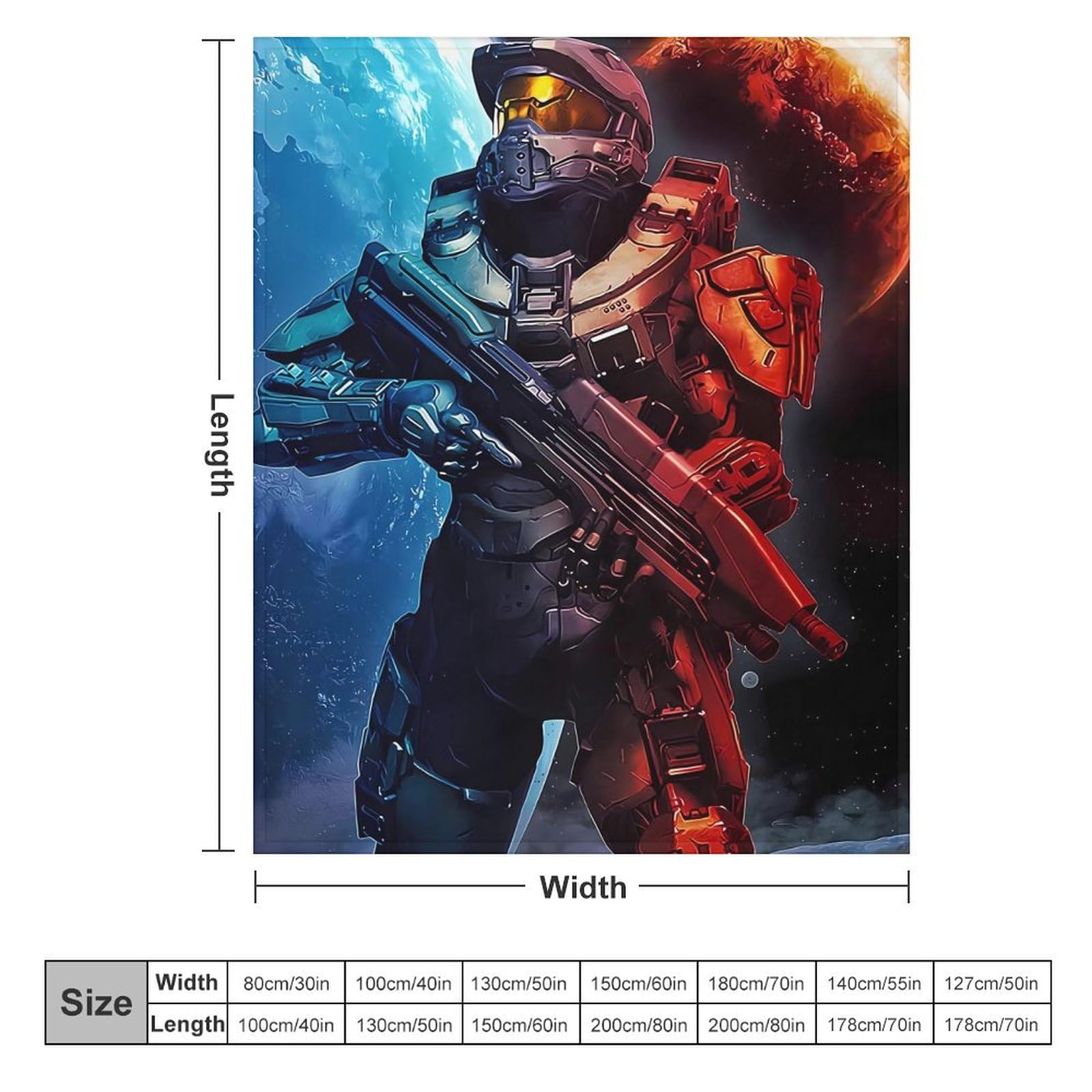 Cobertor de lana Master Chief ligero y cálido para sofá - Imagen 3