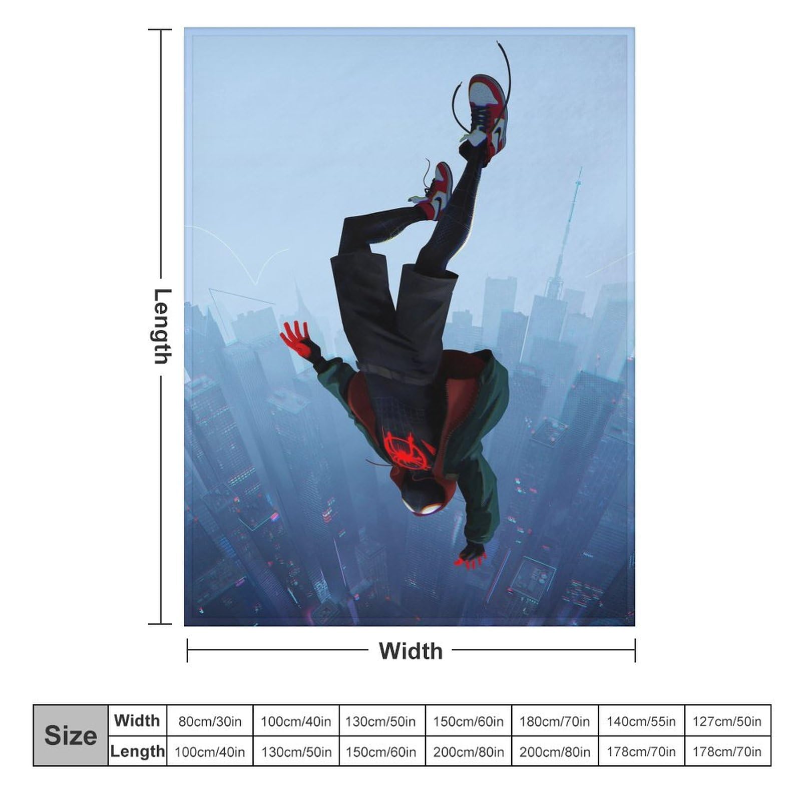 Manta de salto de Miles Morales ZUFGMEHR ligera, cálida y - Imagen 3