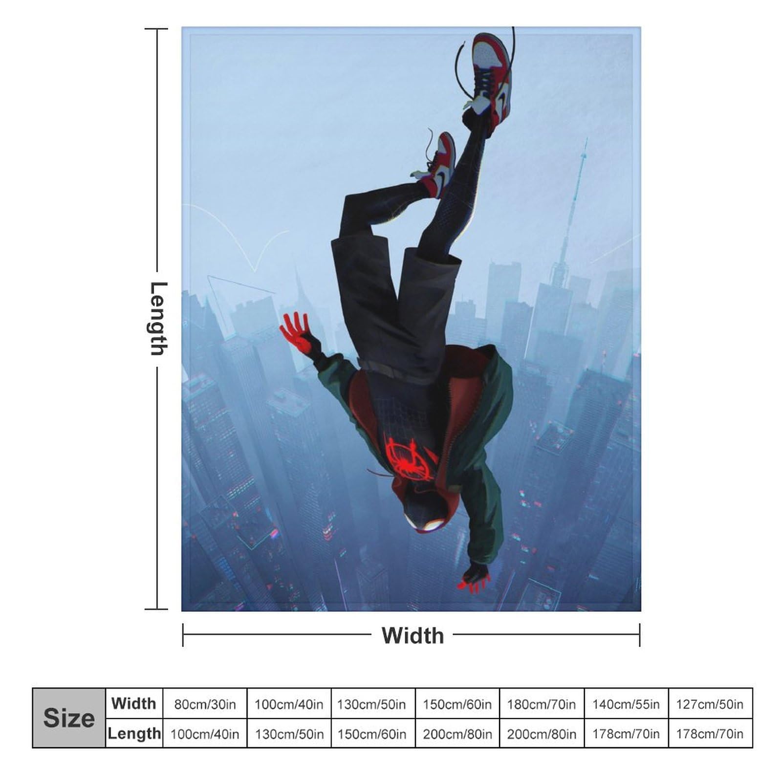 Manta con diseño de salto de Miles Morales, ligera y - Imagen 3