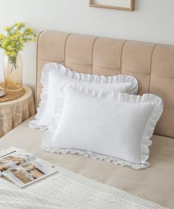 Juego de Fundas de Almohada de 2 Piezas de Algodón Lavado