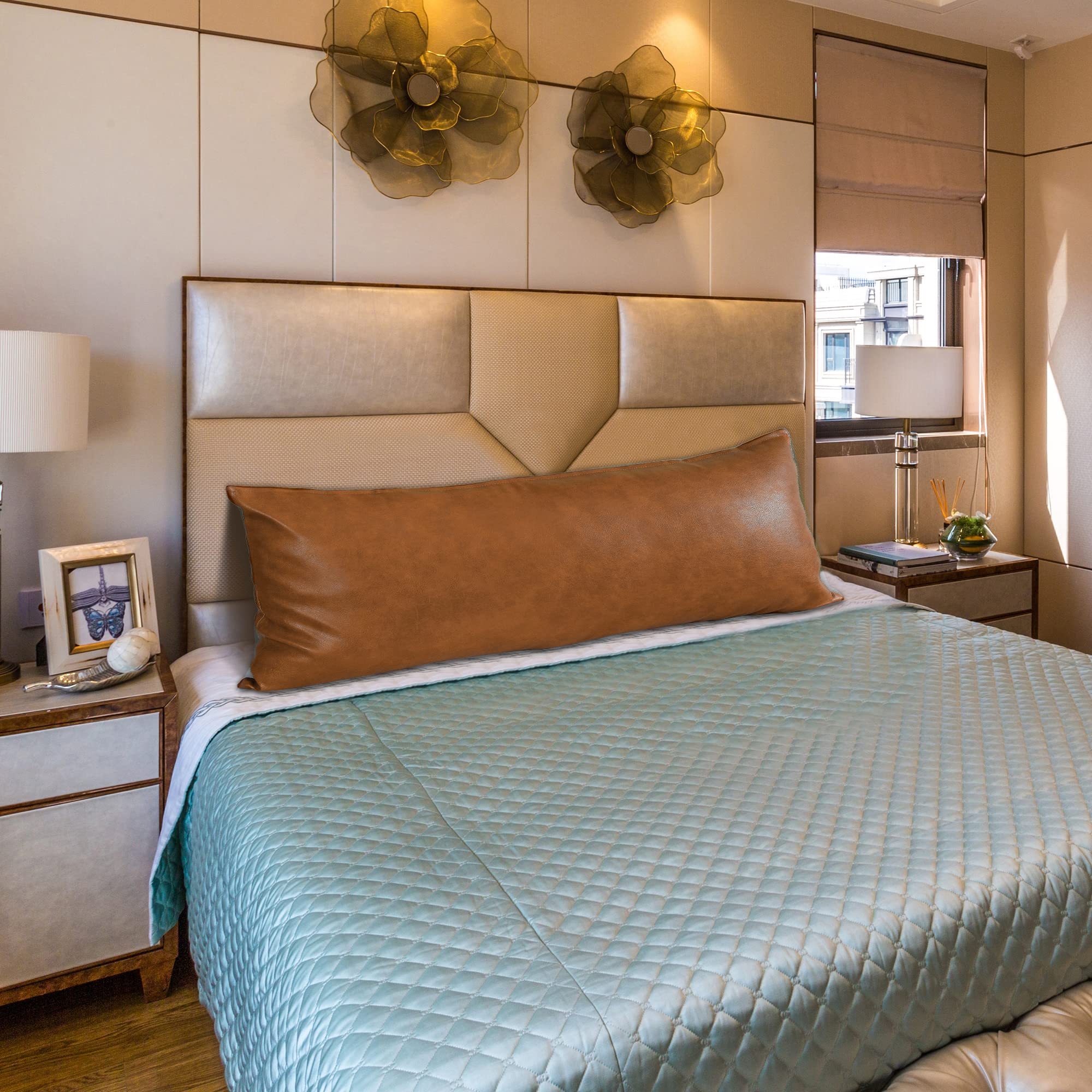 NUYECY Funda de Almohada de Cuero sintético 20 x 54 - Imagen 4