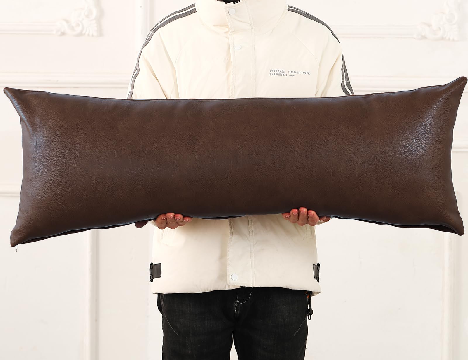 NUYECY Funda de cojín larga de cuero sintético 16 x 40 - Imagen 3