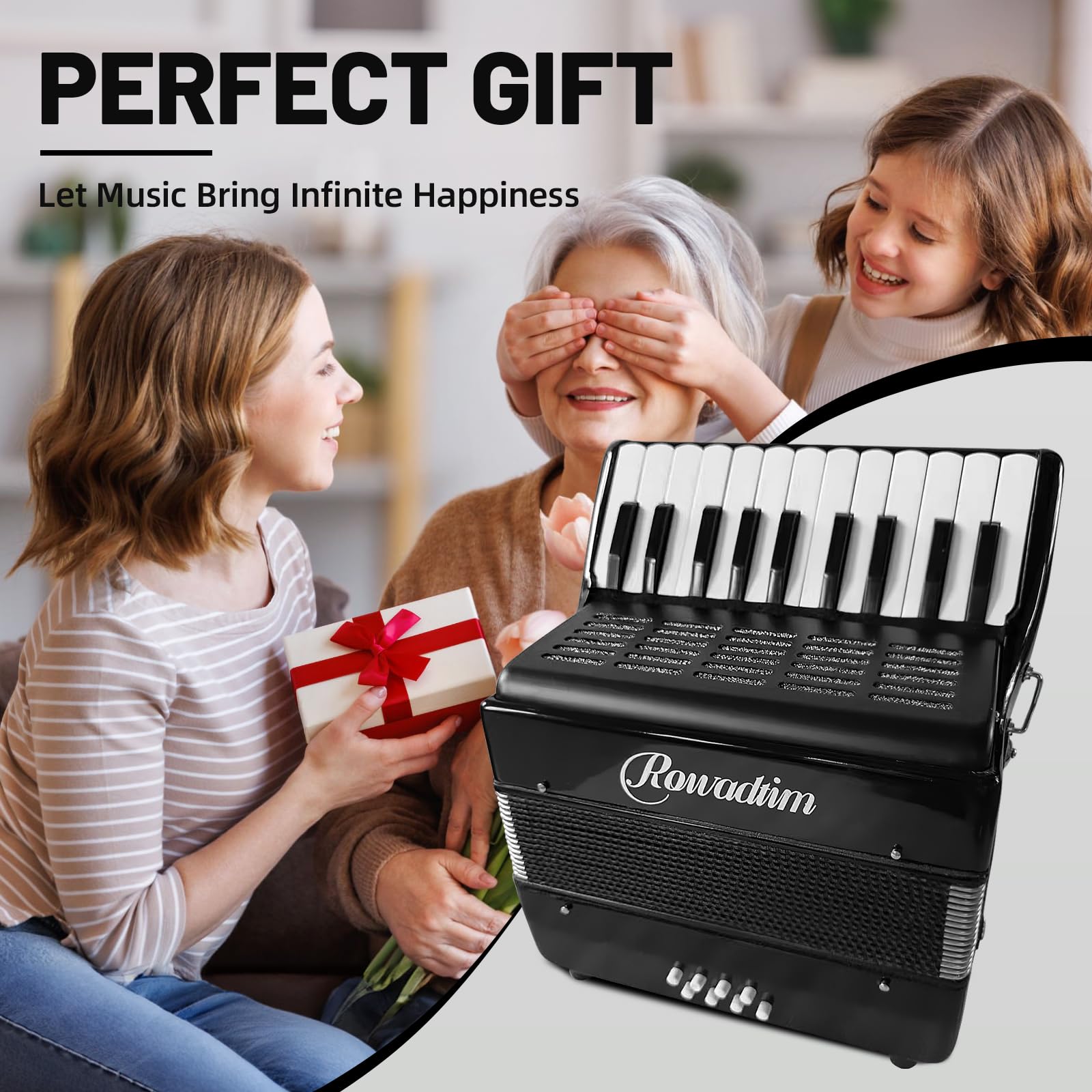 Acordeón - 22 Teclas 8 Bajos, Profesional & Principiante - Imagen 8