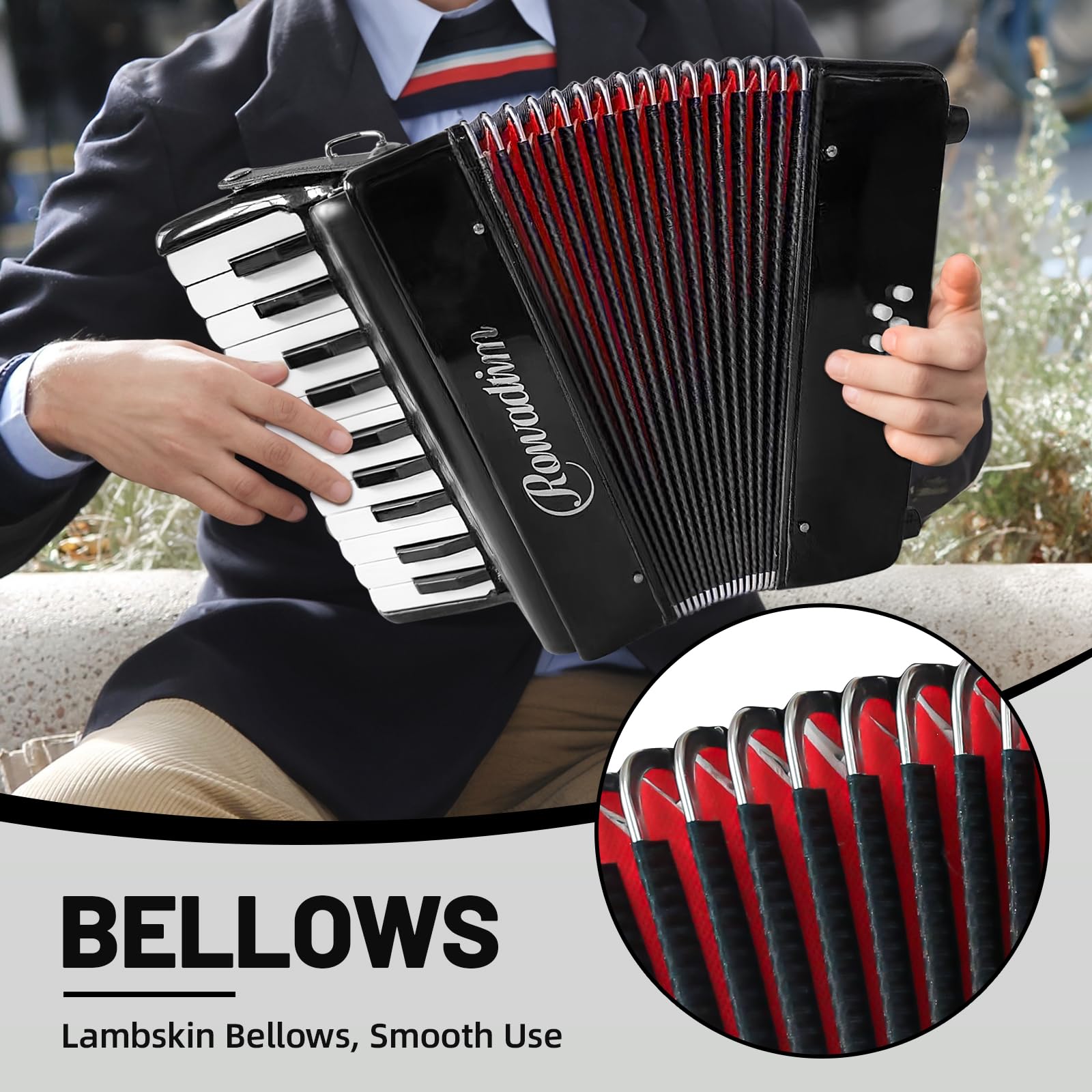 Acordeón - 22 Teclas 8 Bajos, Profesional & Principiante - Imagen 5