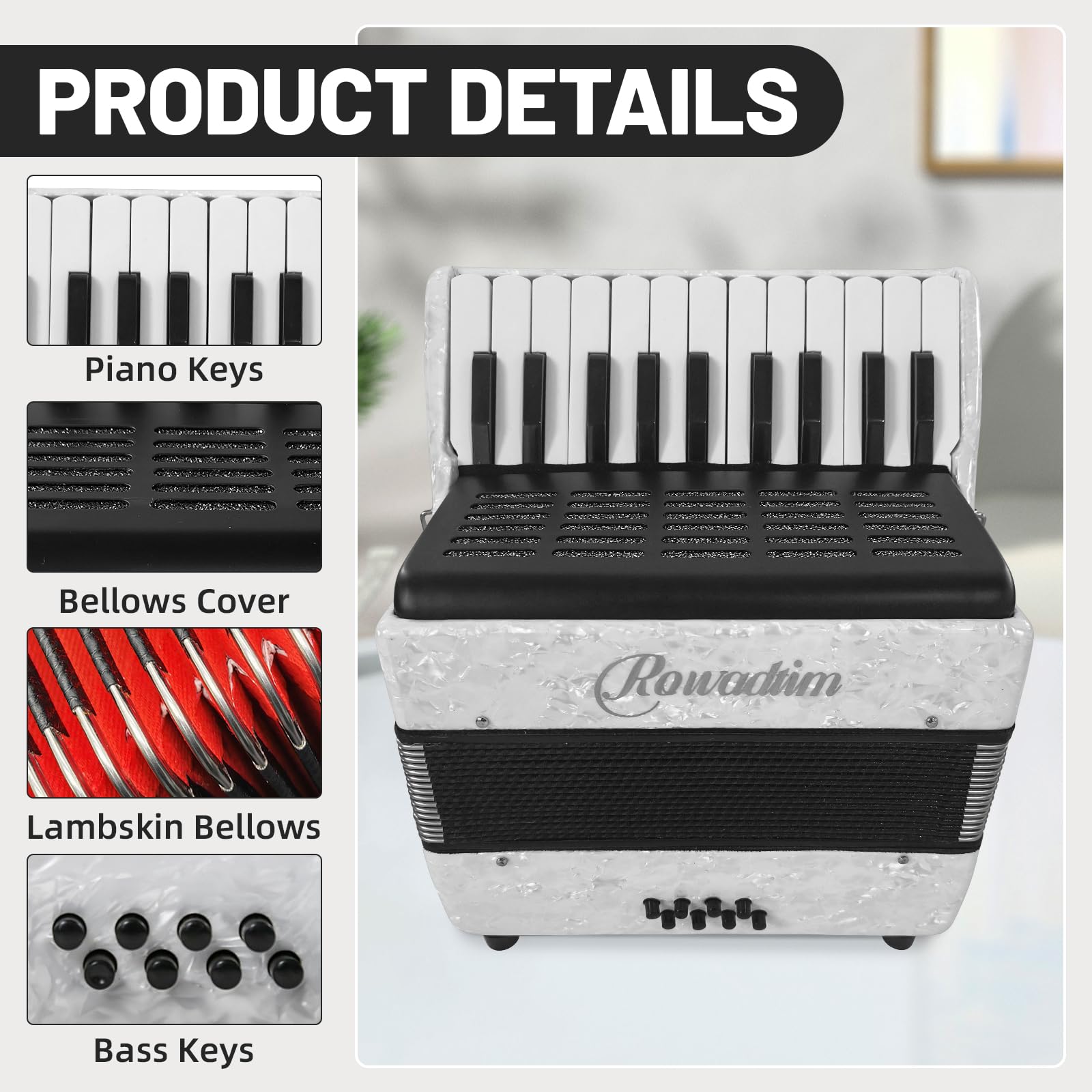 Acordeón - 22 Teclas 8 Bajos, Acordeón de Teclado - Imagen 4