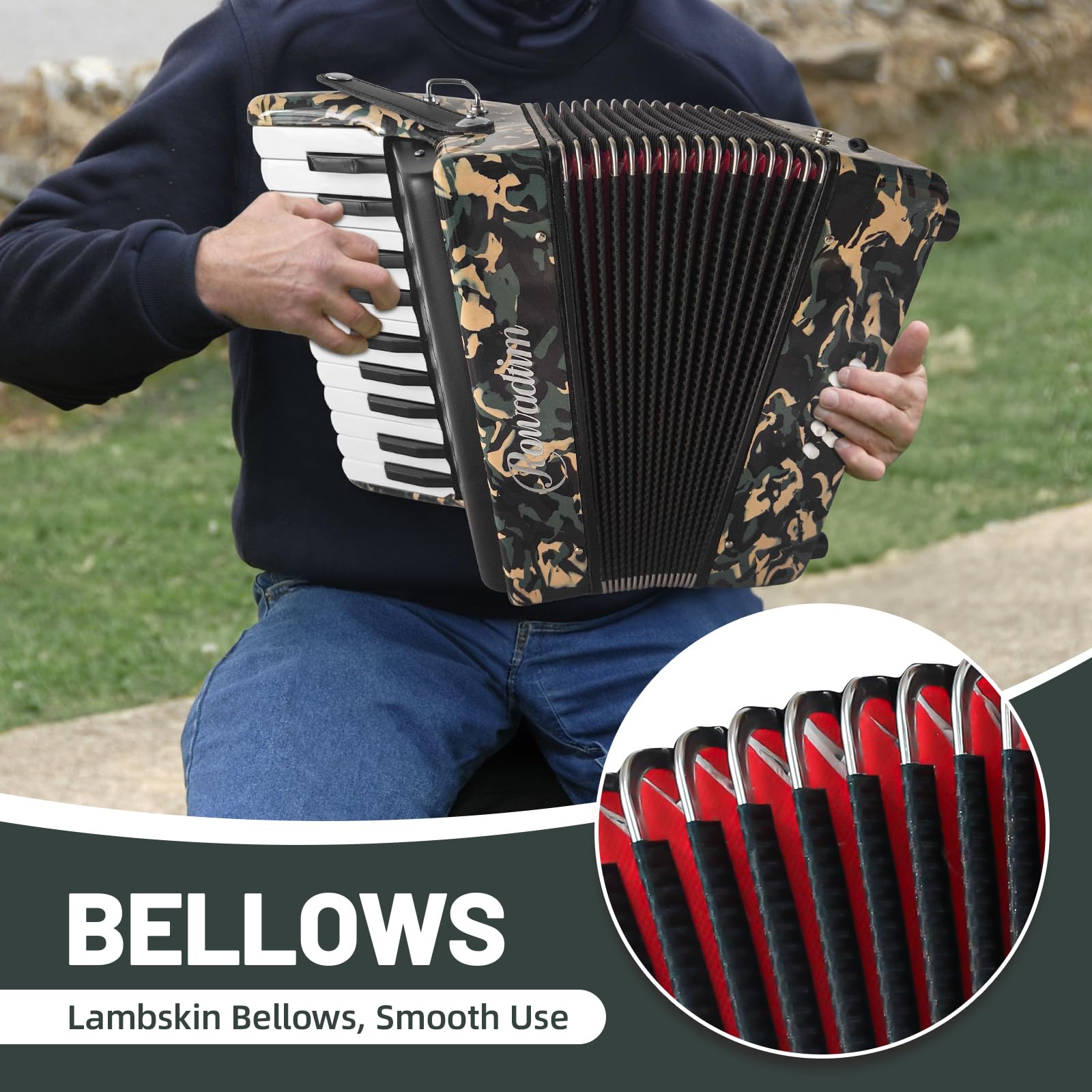 Acordeón - 22 Teclas 8 Bajos, Acordeón Profesional & - Imagen 5