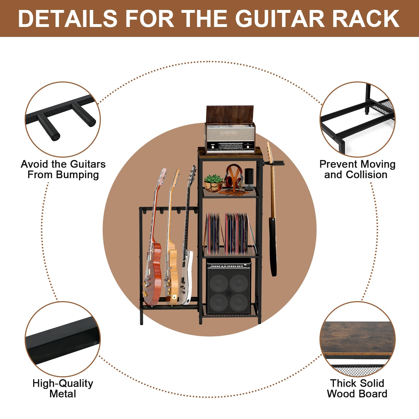 Soporte para Guitarra, Soporte Múltiple para Varias - Imagen 4