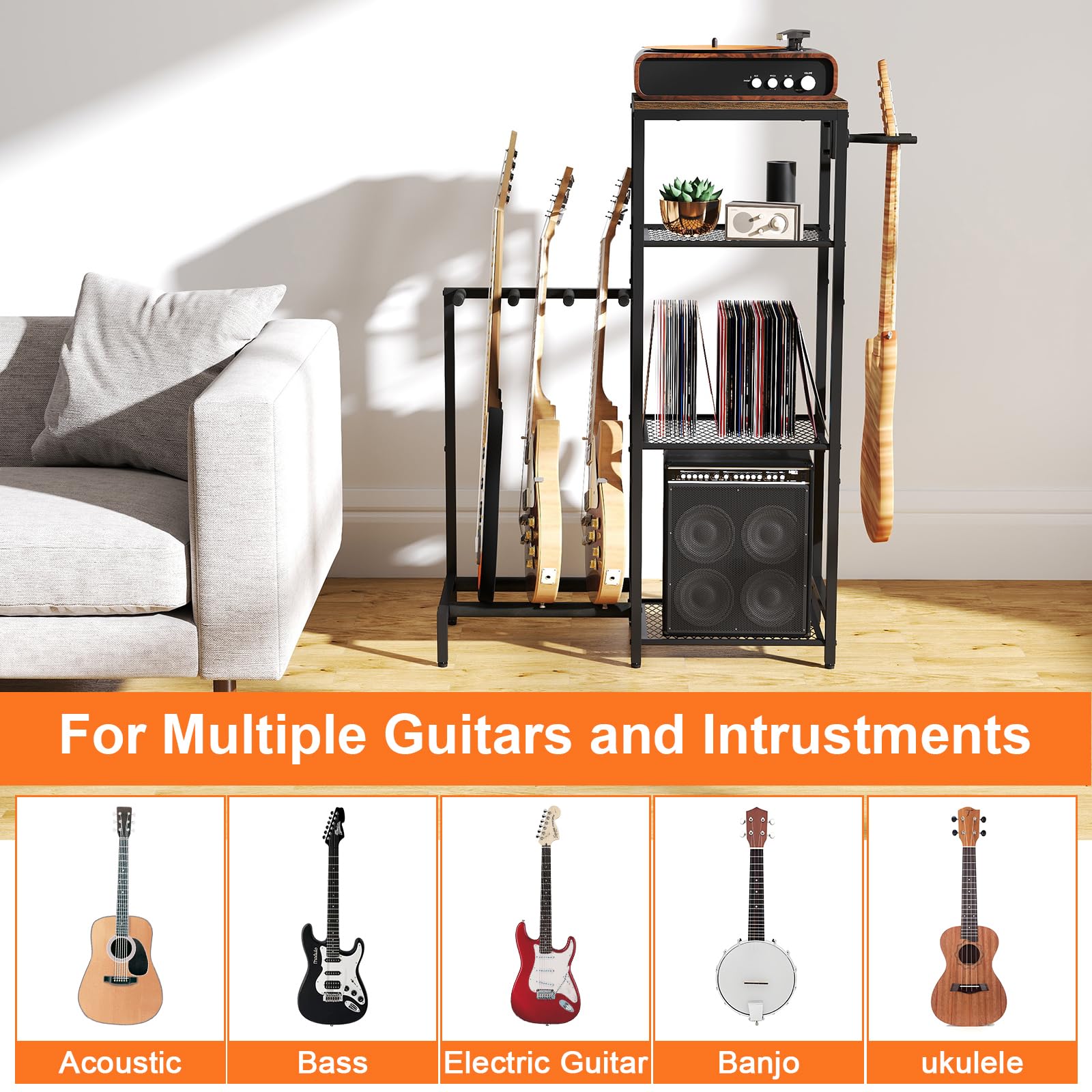 Soporte de guitarra múltiple YAGEANNL, soporte de guitarra - Imagen 3