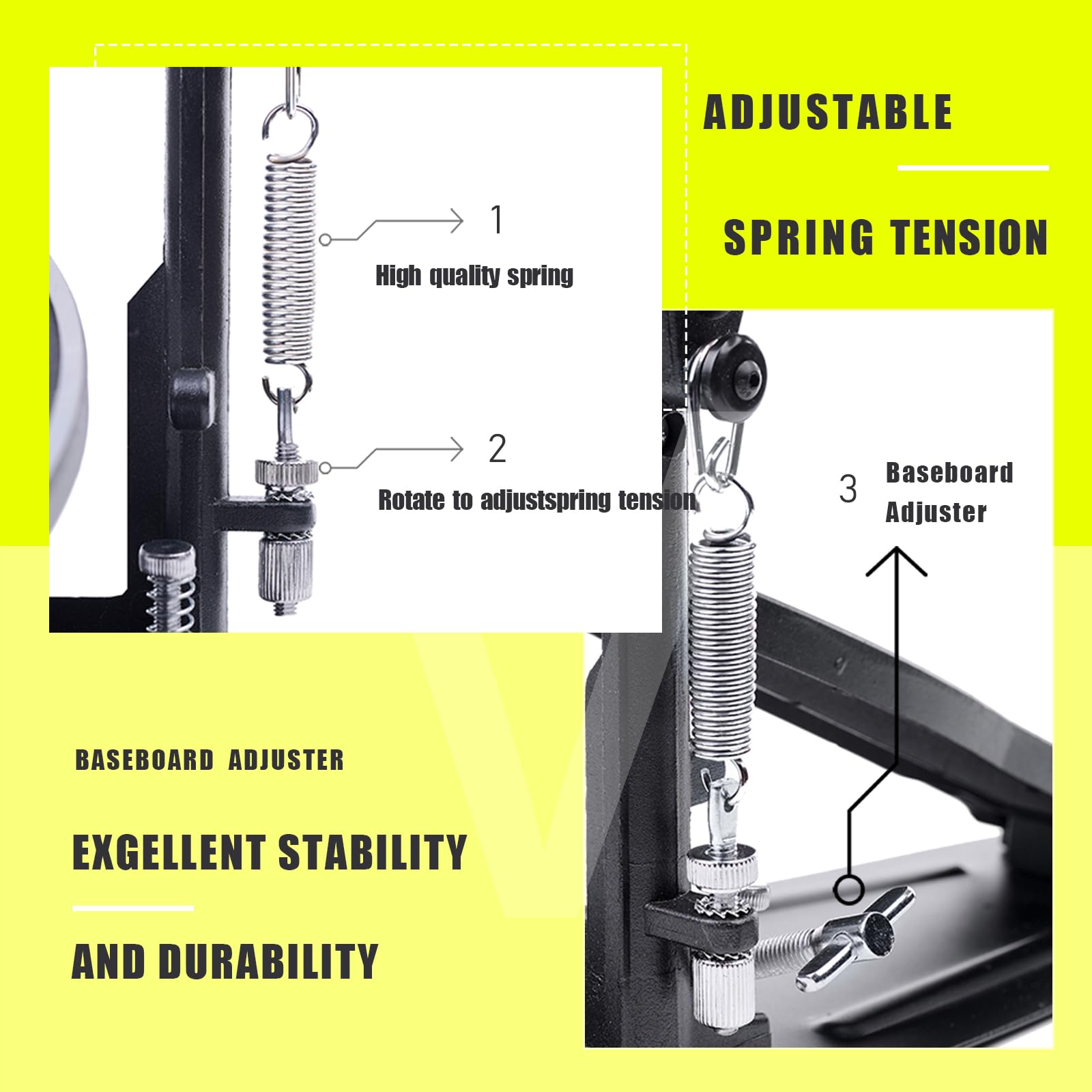 Pedal Doble de Bombo Vaisoeny, Doble Cadena Pedal de Bombo, - Imagen 5