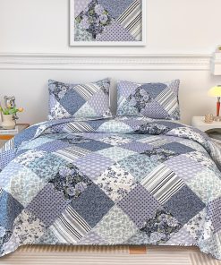 Juego de Colcha Patchwork Boho Heymybed King Size, 3 Piezas