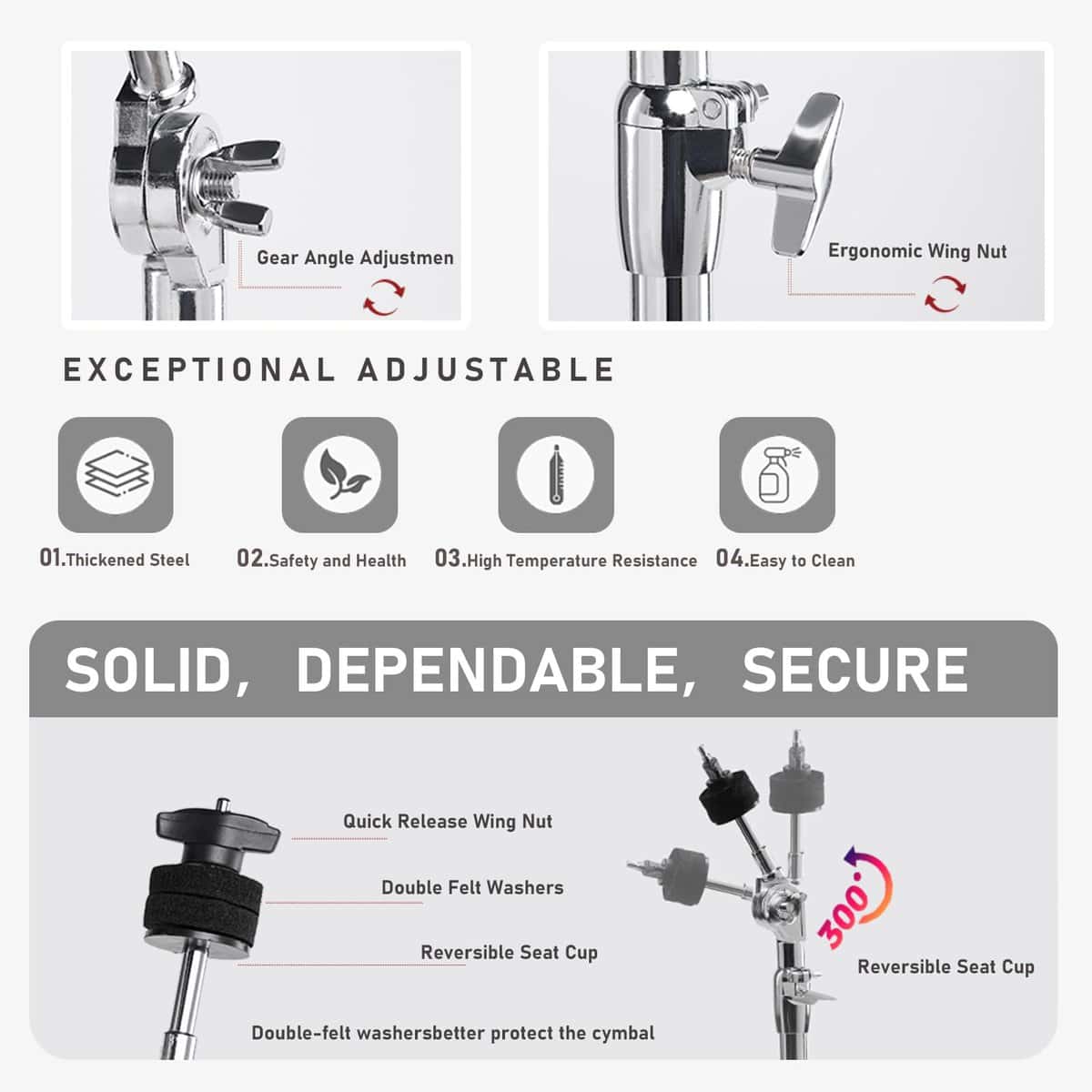 Soporte para platillos rectos Vaisoeny de doble refuerzo - - Imagen 4