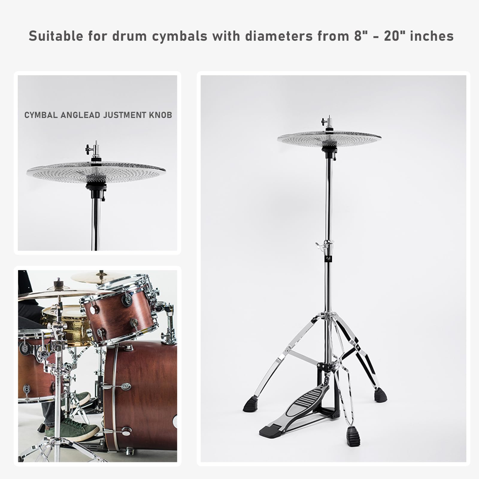 Soporte de Hi Hat Vaisoeny de Tres Patas - Ajustable de - Imagen 3