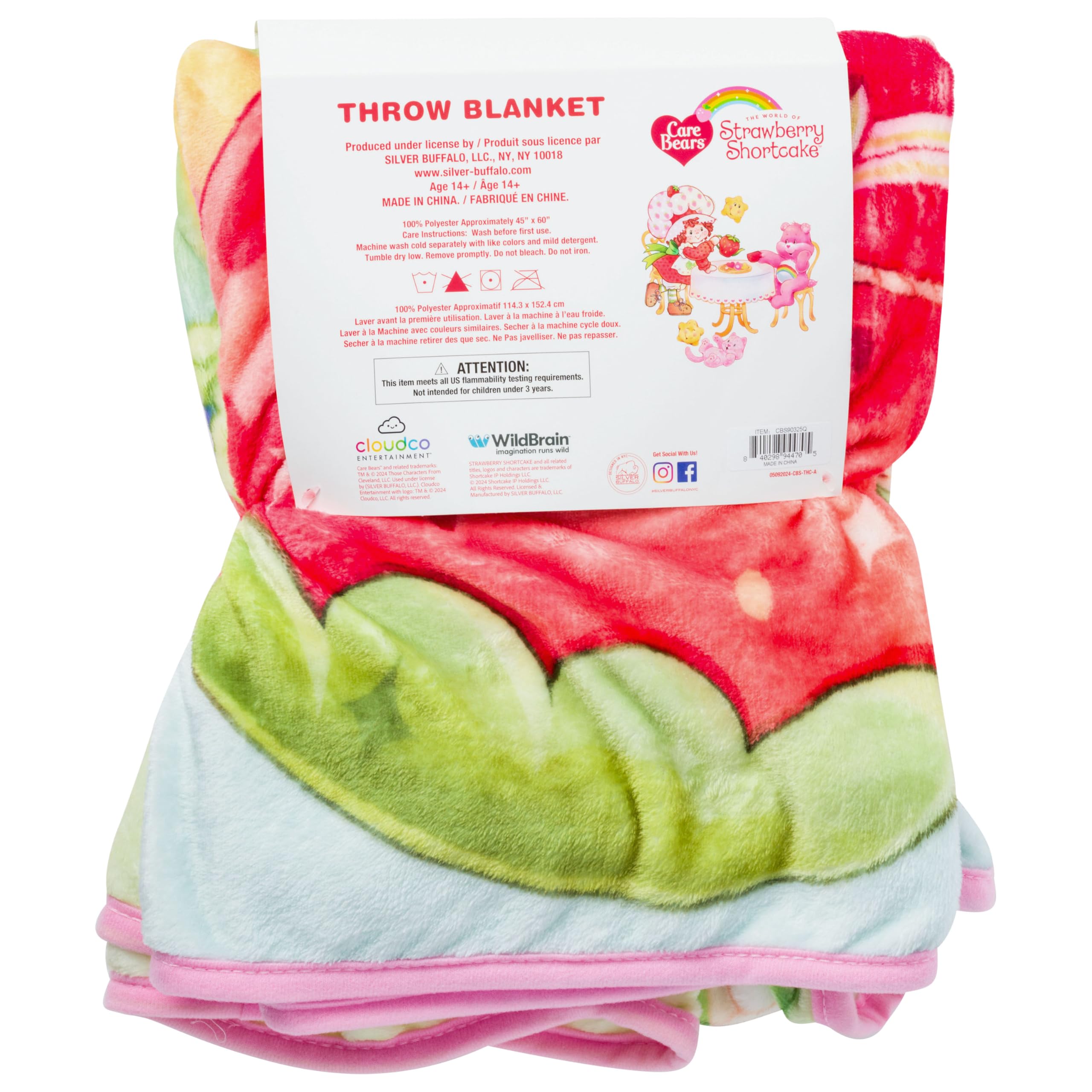 Manta de Franela Silver Buffalo Care Bears y Strawberry - Imagen 3