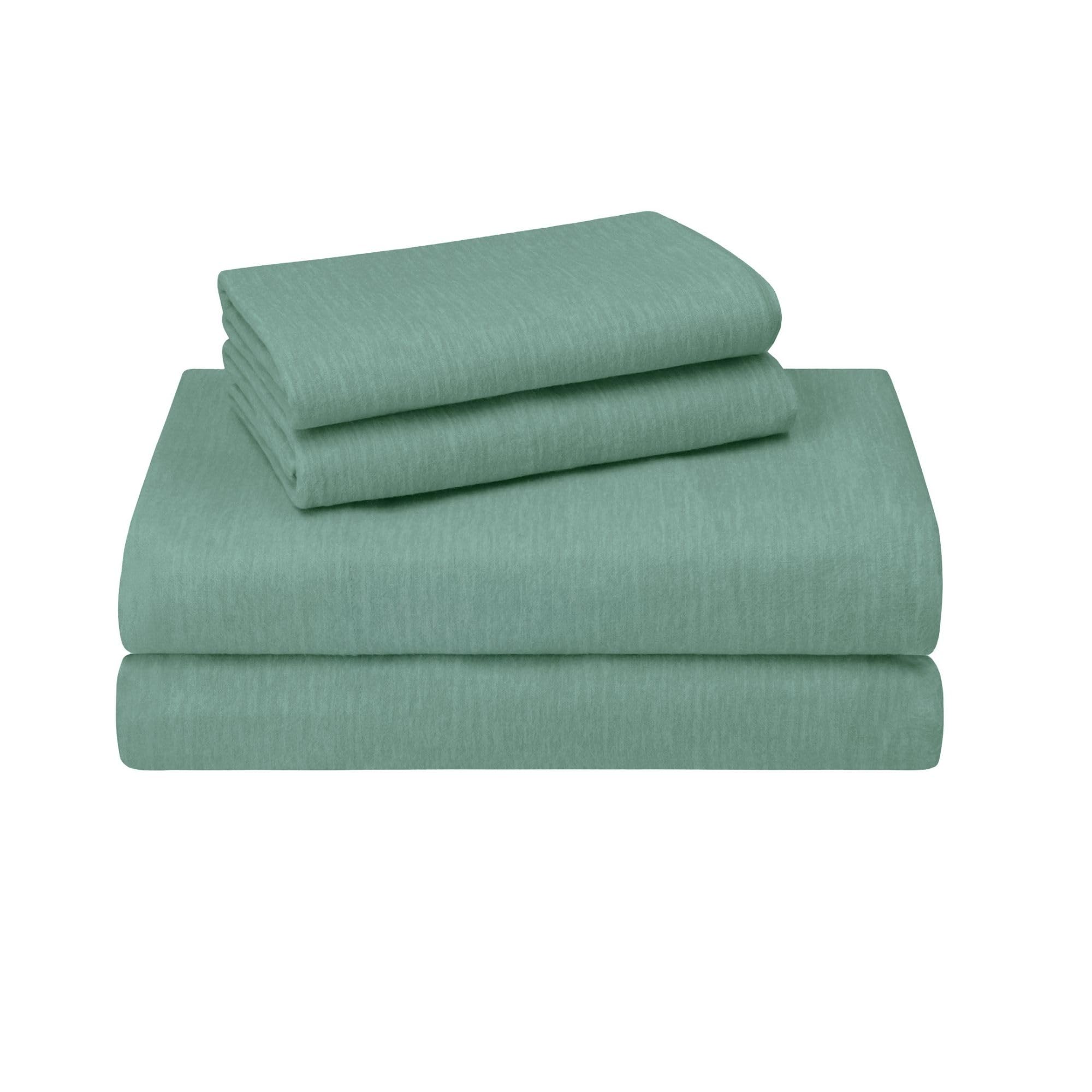 Juego de sábanas de franela Featherhead 100% -Verde Heather