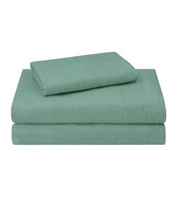 Juego de Sábanas de Franela 100% Algodón de -Verde Heather