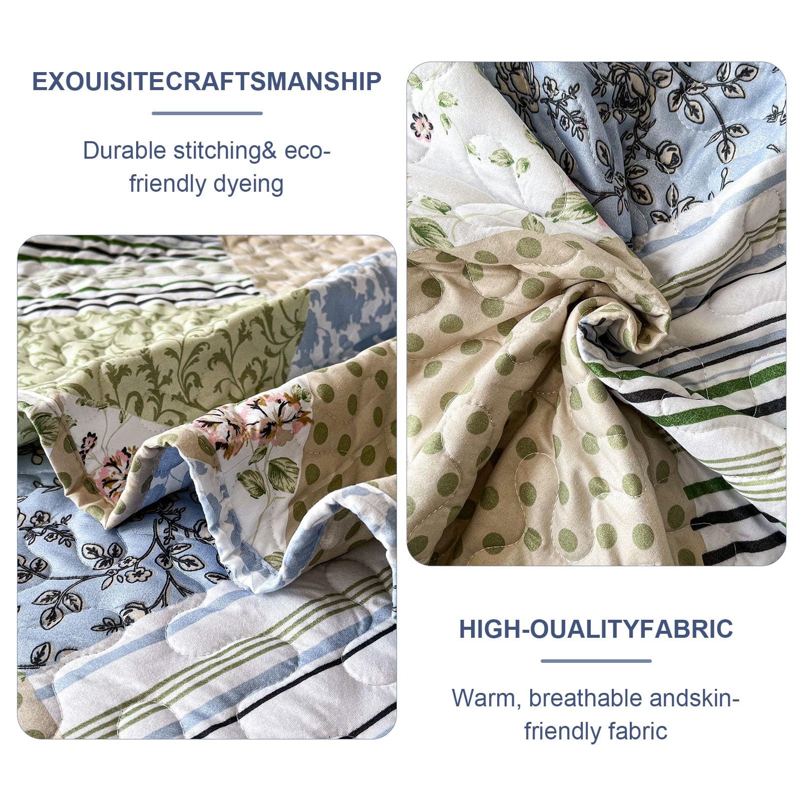 Juego de Edredón Patchwork Boho Heymybed para Cama King, 3 - Imagen 7