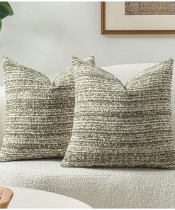 Funda de Almohada Texturizada Decorativa de Color Verde