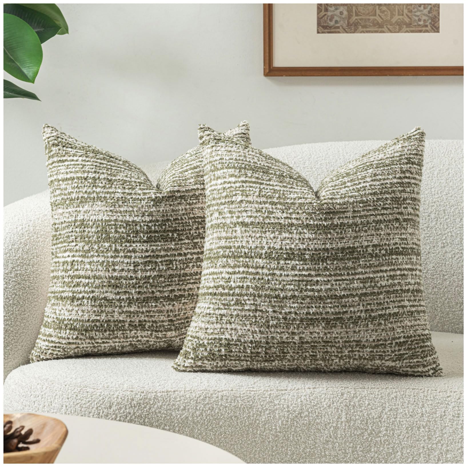 Funda de Almohada Texturizada Decorativa de Color Verde