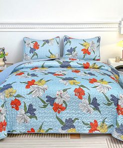 Juego de colcha floral Heymybed para cama queen, 3 piezas