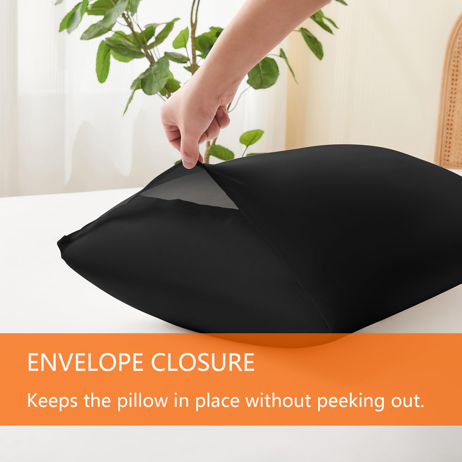 Juego de Edredón para Cama Queen YOOHU Negro, 3 Piezas - Imagen 6