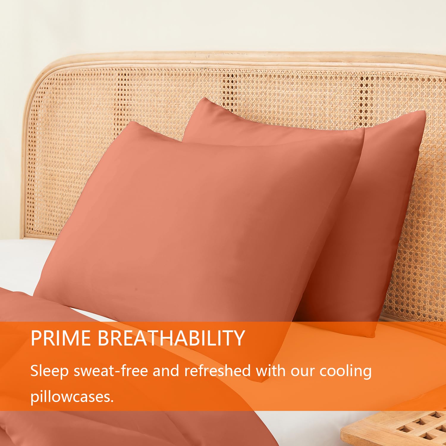 Juego de Edredón Completo YOOHU Naranja Quemado, 3 Piezas - Imagen 9