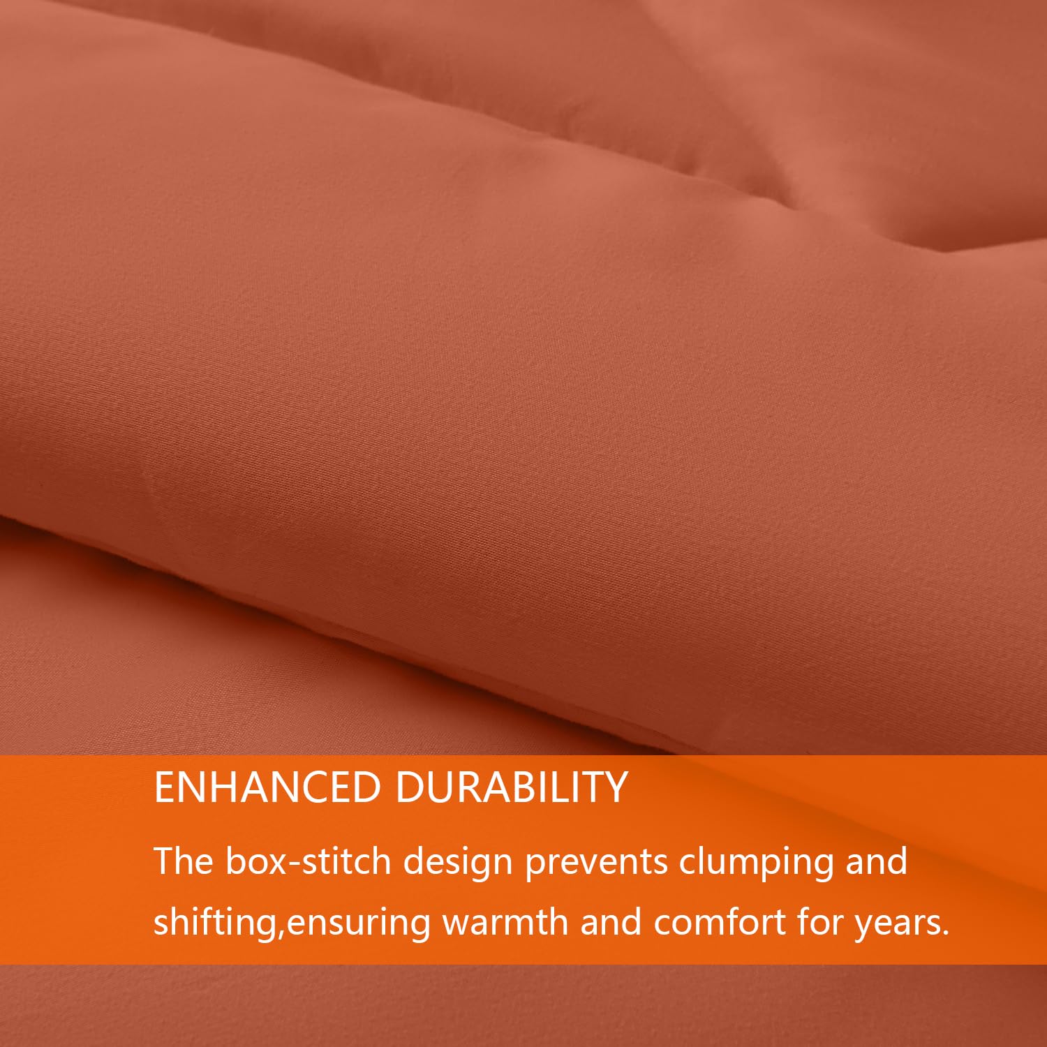 Juego de Edredón Completo YOOHU Naranja Quemado, 3 Piezas - Imagen 6